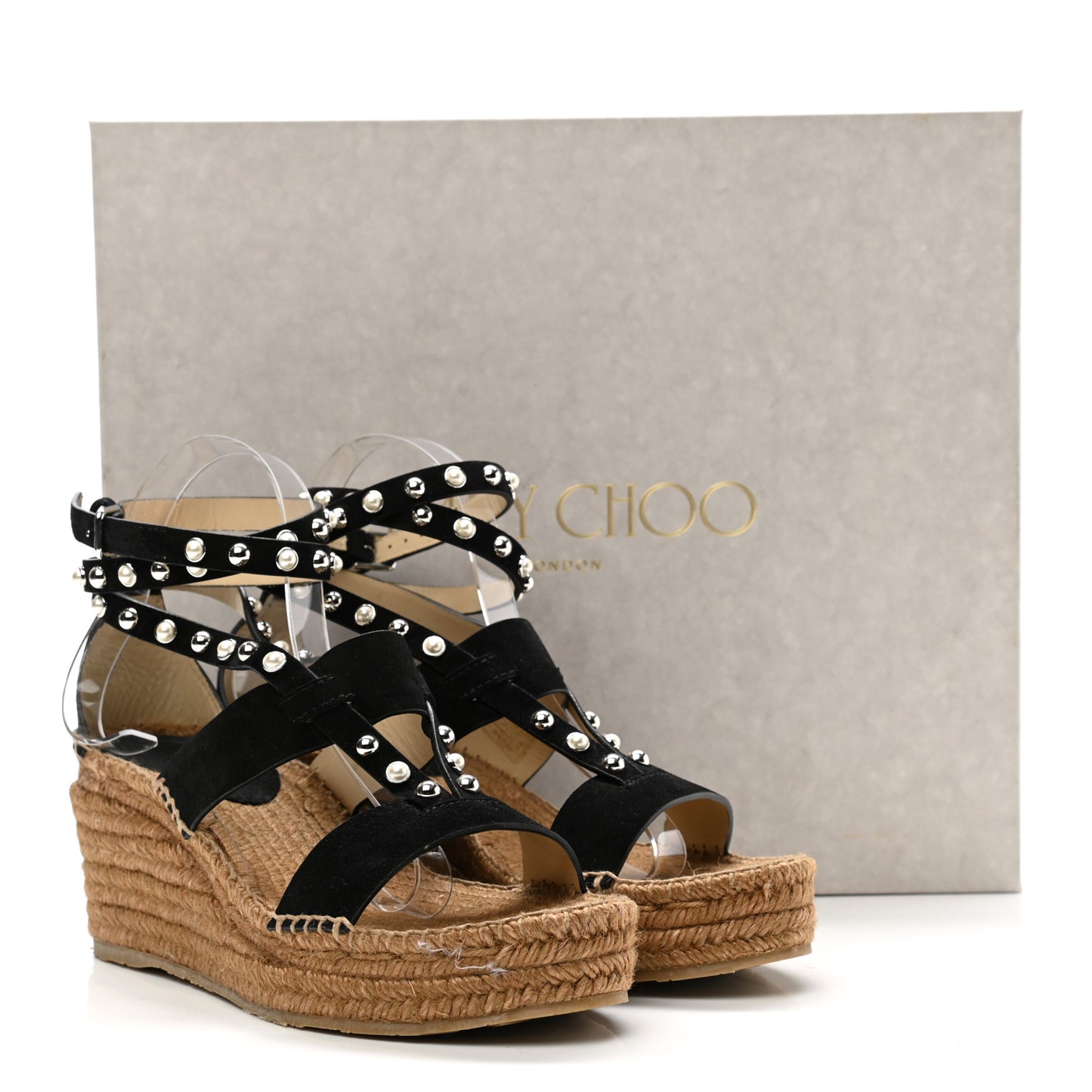 Suede Embellished Danica Espadrilles 40.5 Black