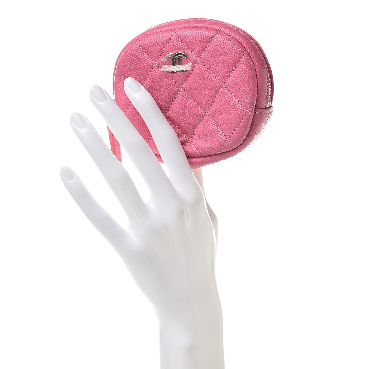 Caviar Quilted Zip Around Classic Coin Purse Pink