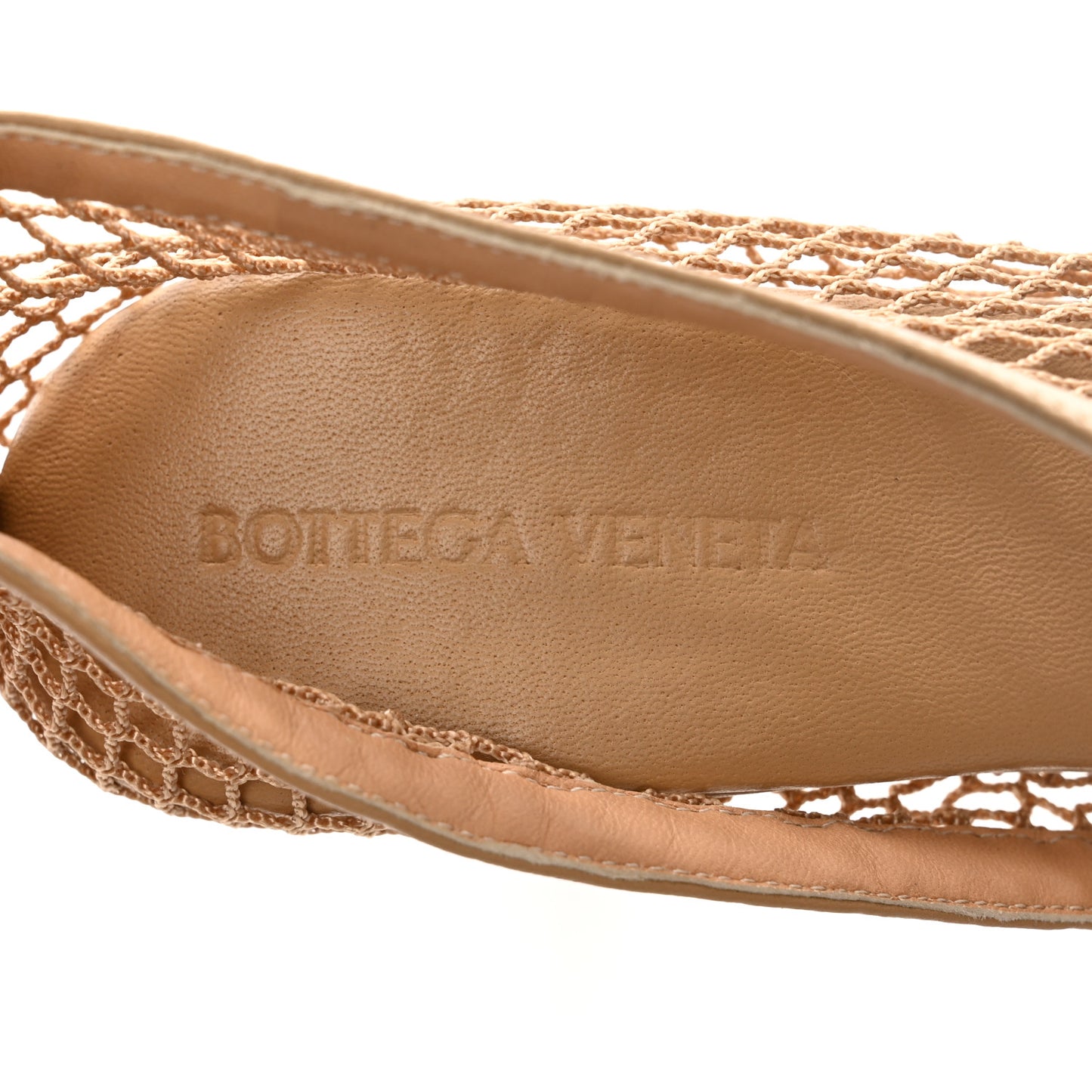 Mesh Nappa Chunky Chain Sandals 37 Beige Pony