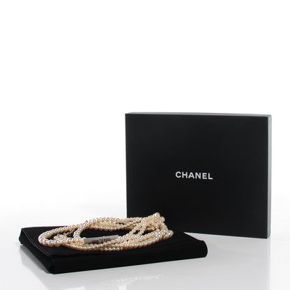 Chanel Pearl Beaded CC Lariat Necklace Gold 5 of 5