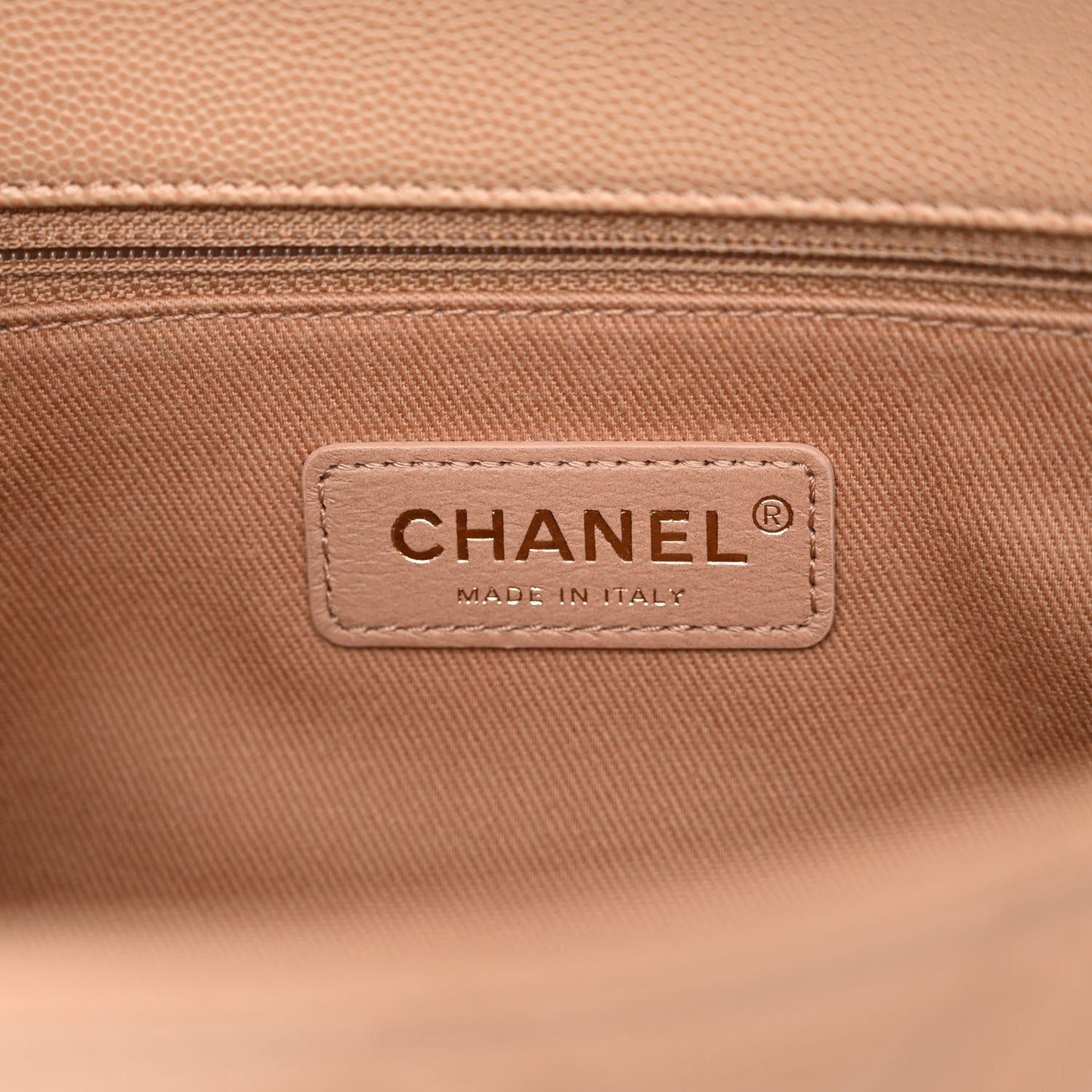Caviar Lizard Embossed Quilted Small Coco Handle Flap Beige