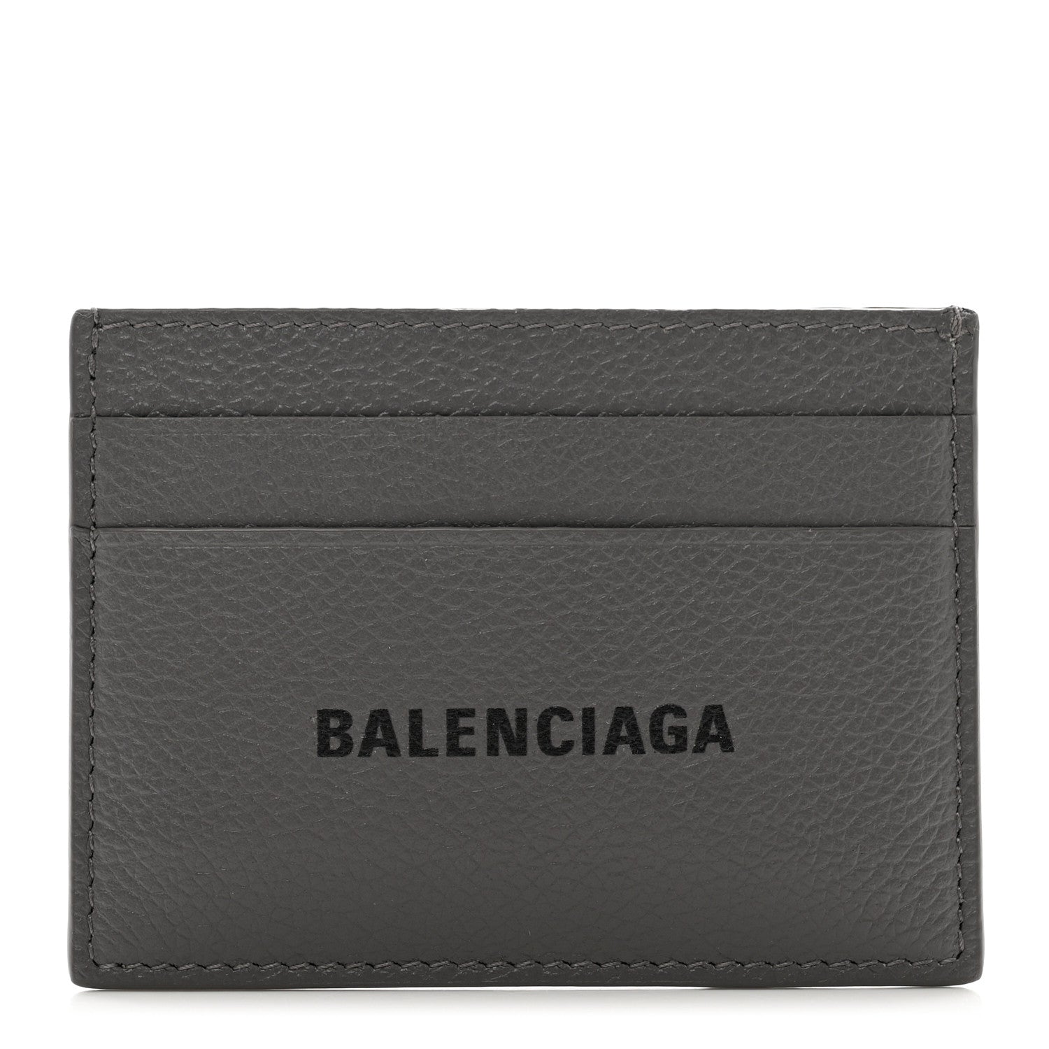 Balenciaga Grained Calfskin Logo Cash Card Holder Graphite Black 1 of 7