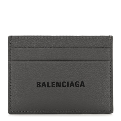 Balenciaga Grained Calfskin Logo Cash Card Holder Graphite Black 1 of 7