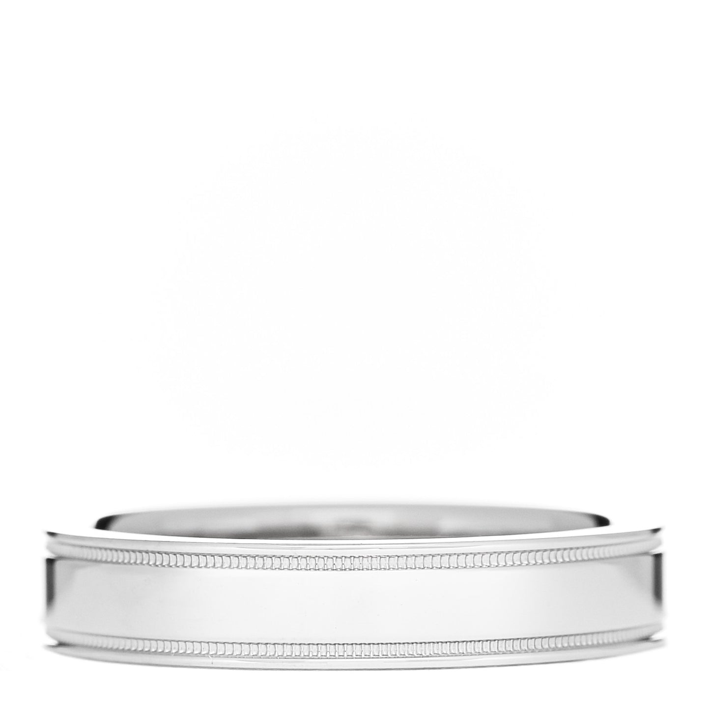 Platinum 4mm Together Double Milgrain Band Ring 53 6.5