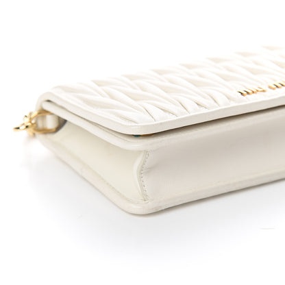 Miu Miu Nappa Matelasse Chain Crossbody Bag White 6 of 7
