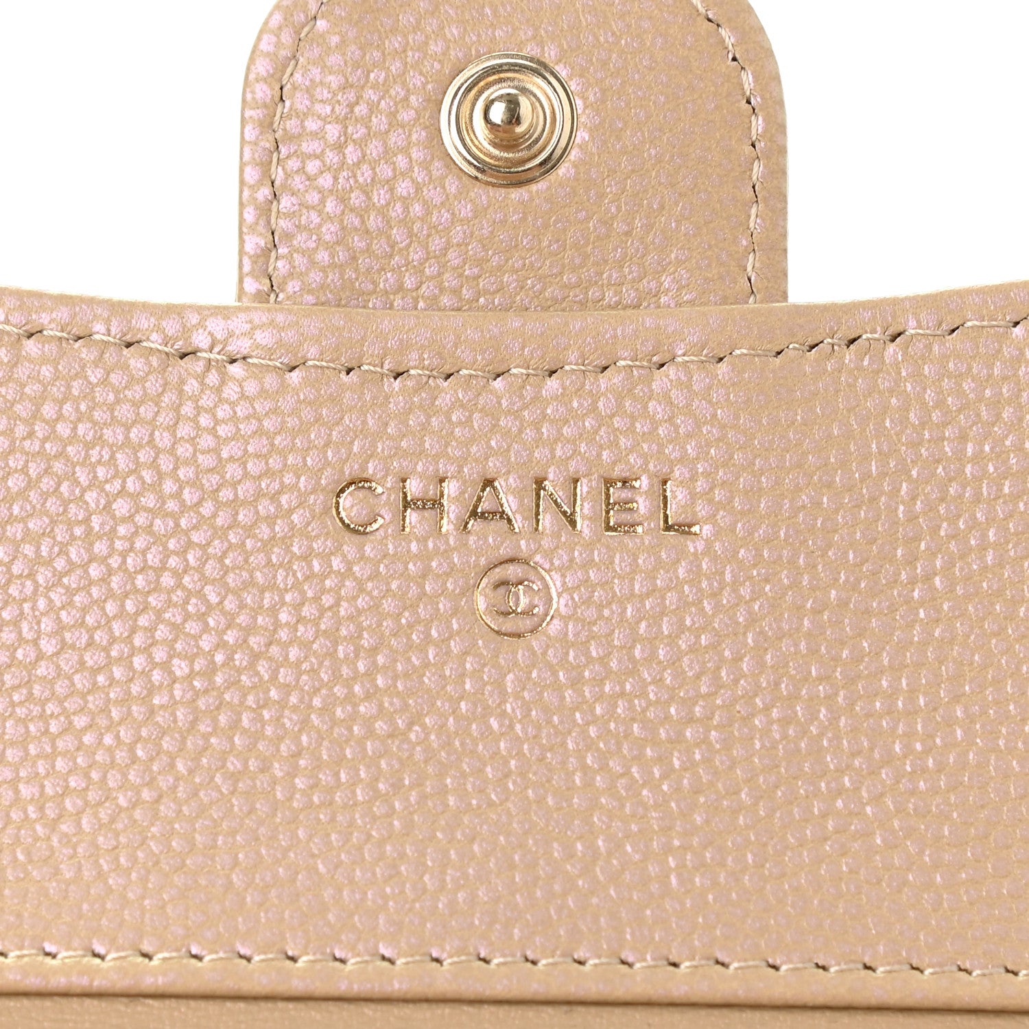 Chanel Iridescent Caviar Quilted Compact Flap Wallet Dark Beige 6 of 9