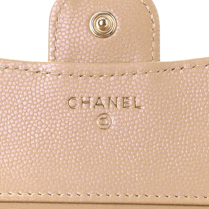 Chanel Iridescent Caviar Quilted Compact Flap Wallet Dark Beige 6 of 9