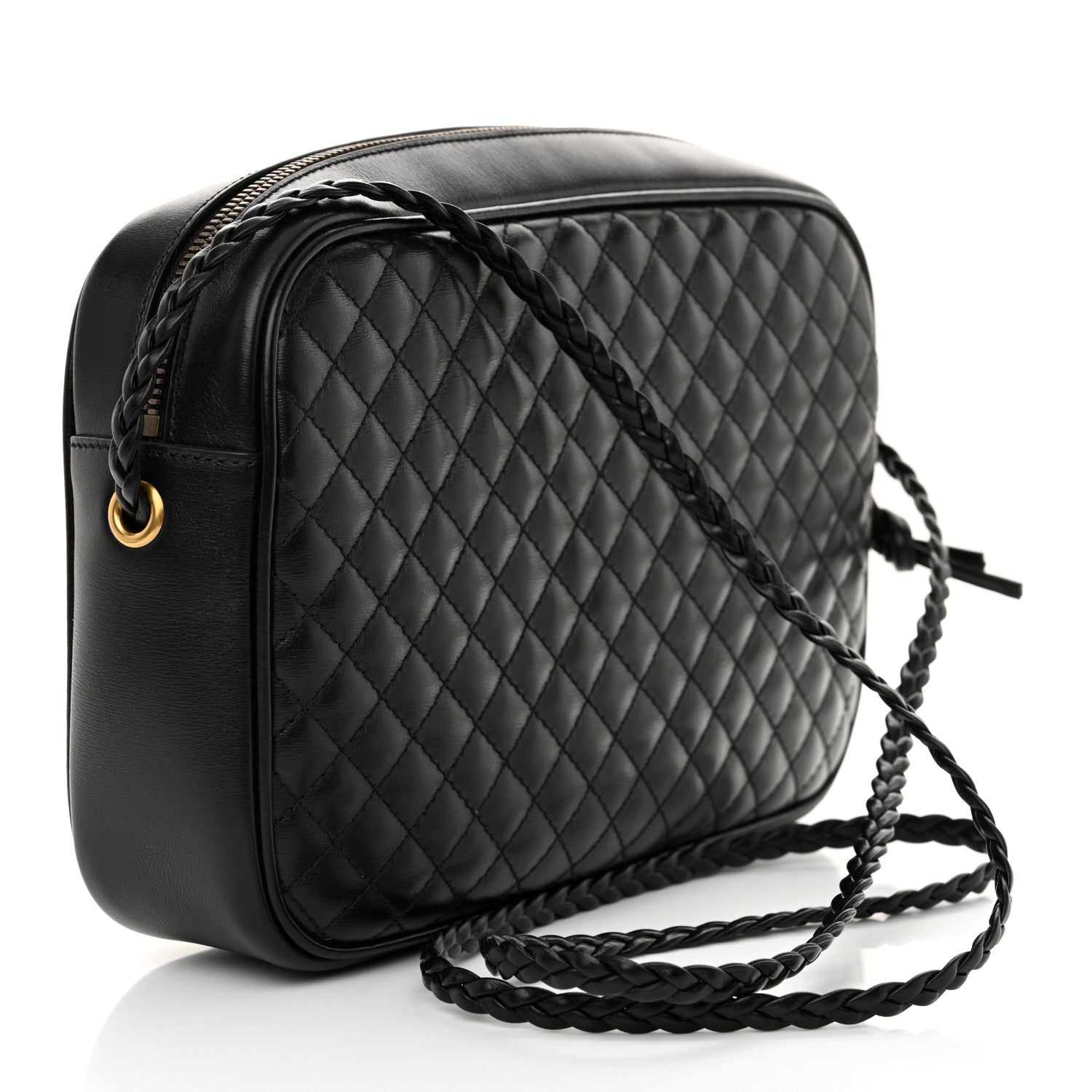 Gucci Calfskin Web Trapuntata Small GG Shoulder Bag Black 2 of 10