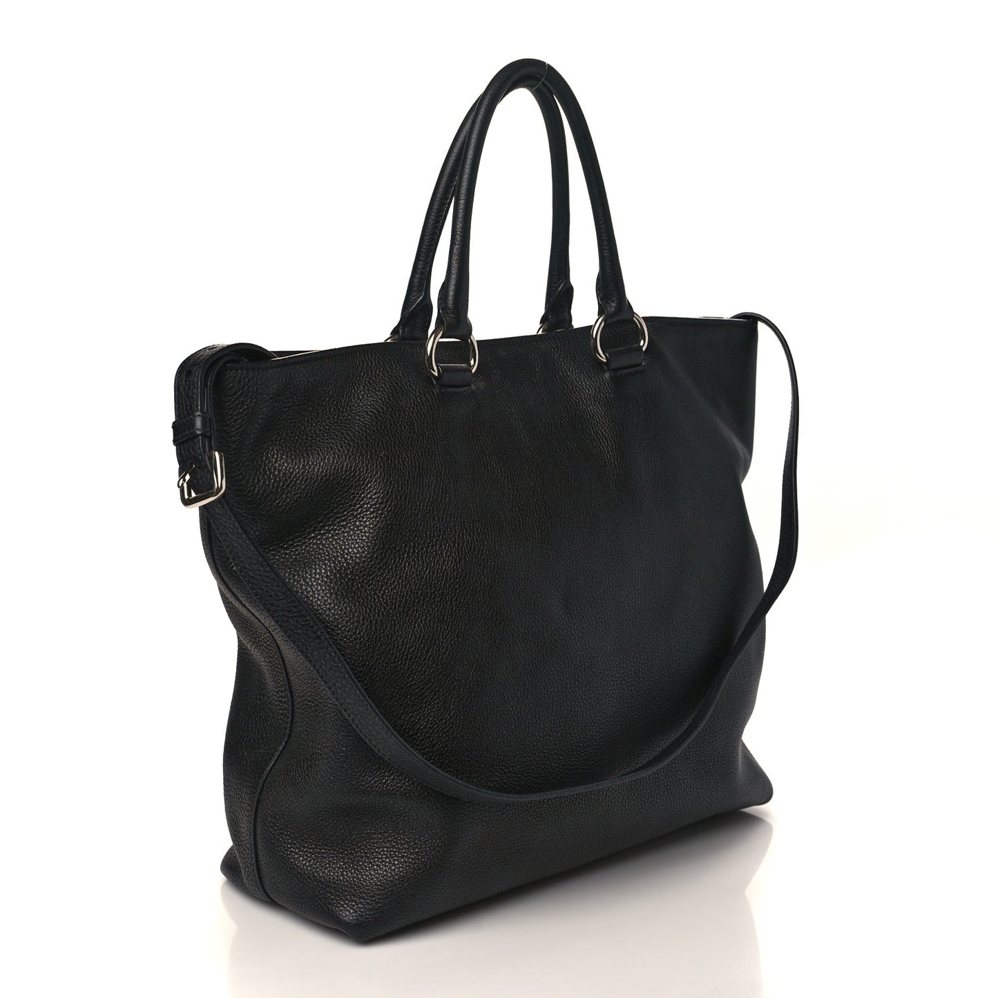 Vitello Daino Shopping Tote Black