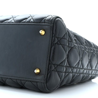 Christian Dior Lambskin Cannage Medium Lady Dior Black 10 of 15