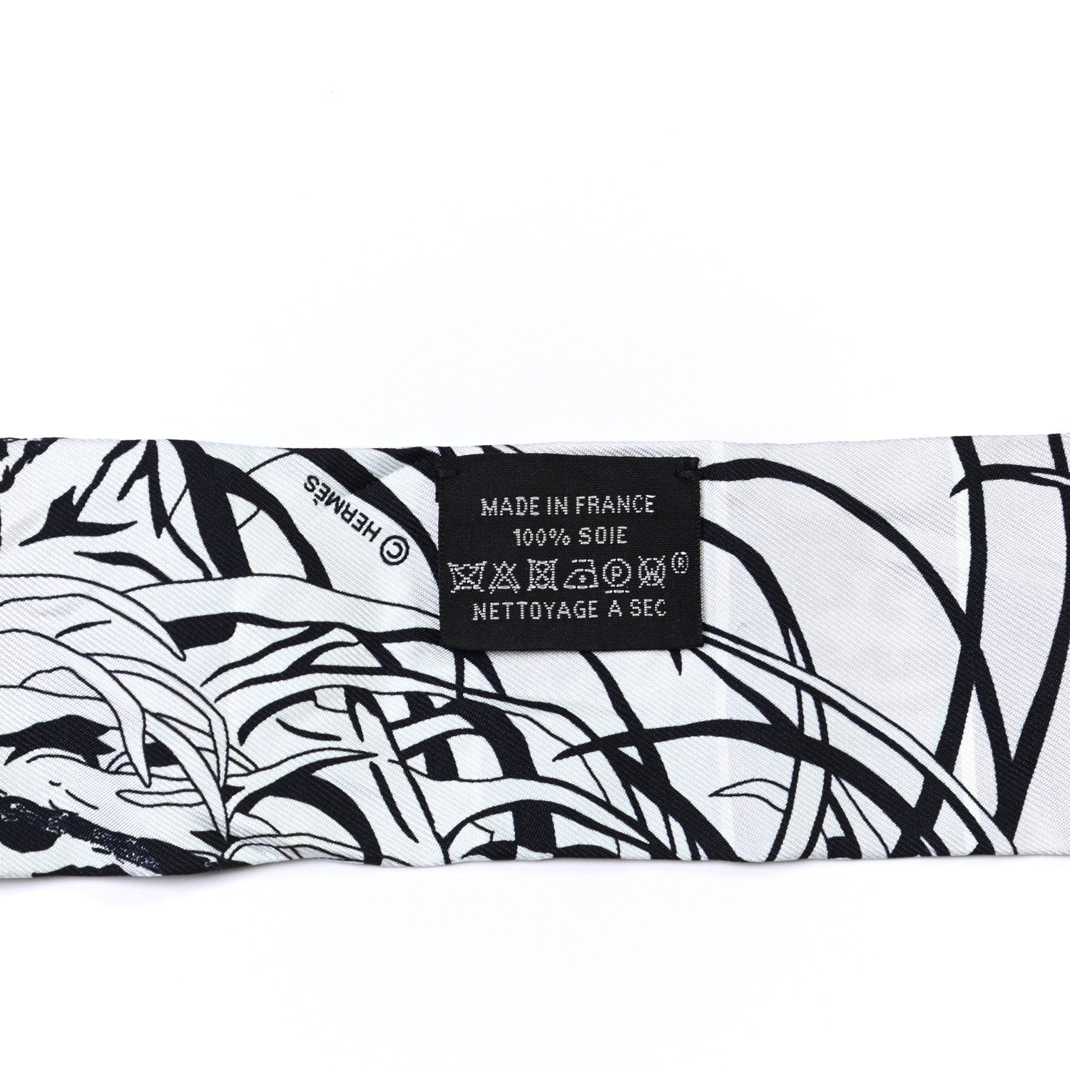 Hermes Silk Jungle Love Rainbow Twilly Gris Black White 3 of 4