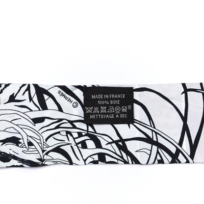 Hermes Silk Jungle Love Rainbow Twilly Gris Black White 3 of 4