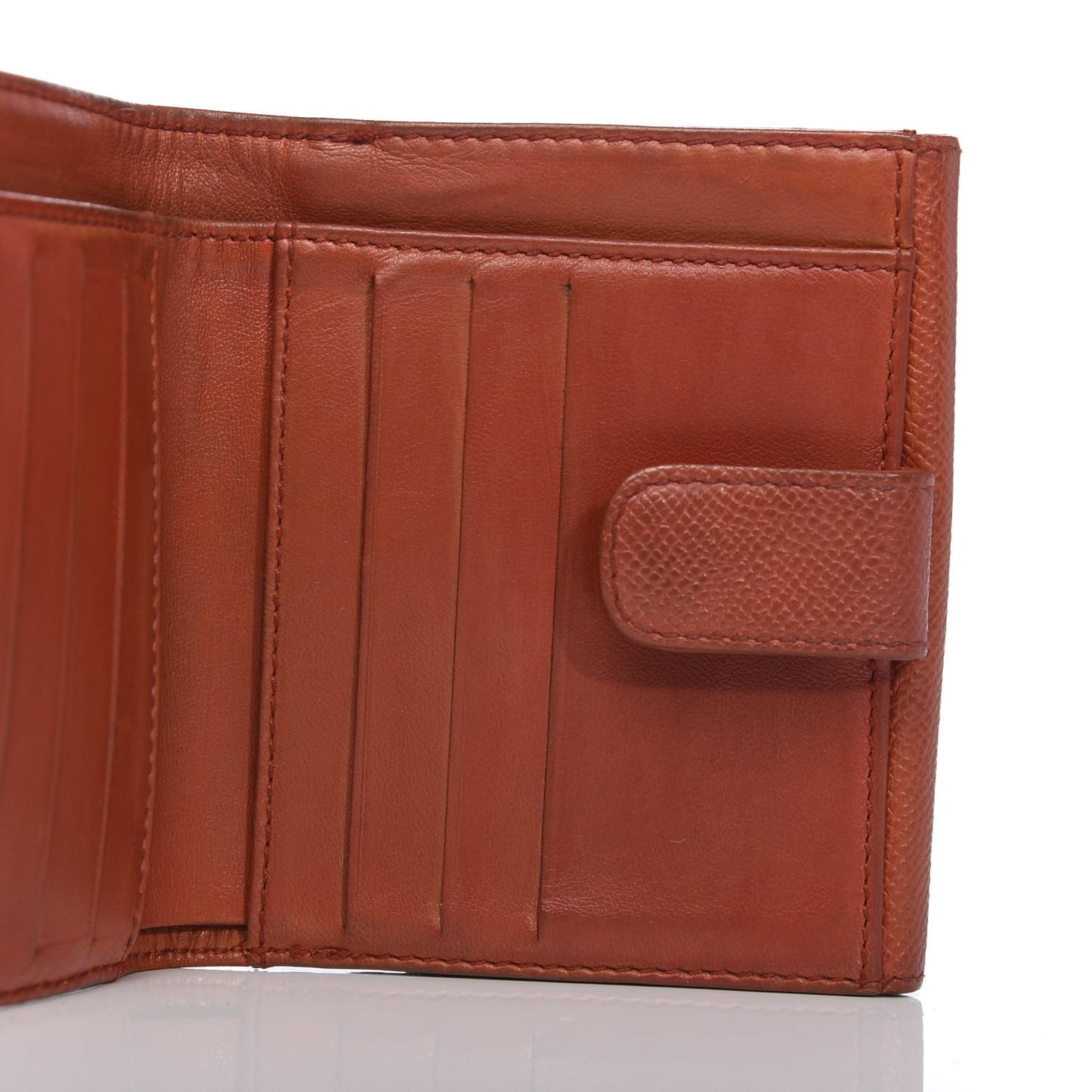 Grained Calfskin CC Compact Wallet Light Red