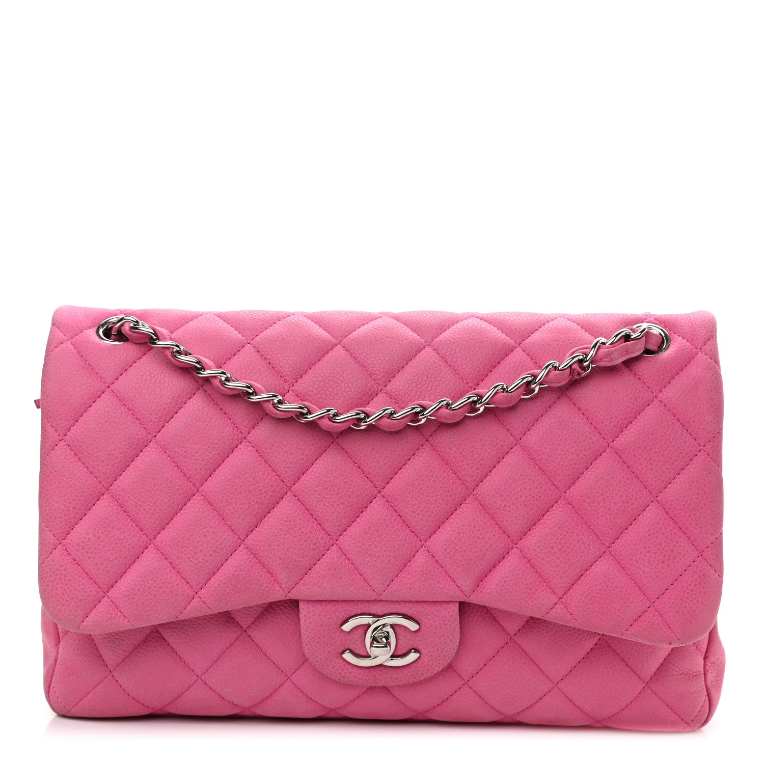 Chanel Iridescent Caviar Quilted Jumbo Double Flap Pink 1 of 13