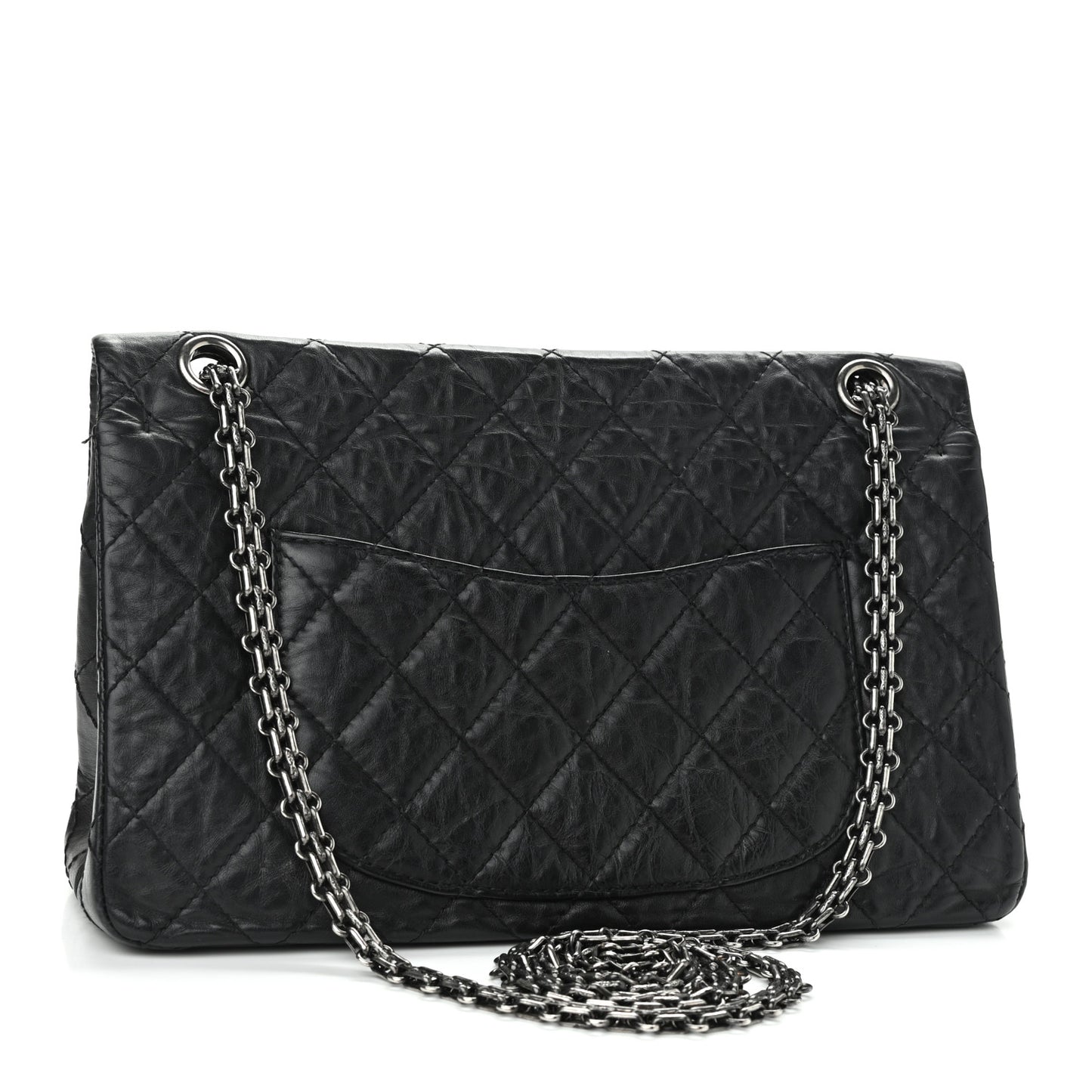 Aged Calfskin Quilted 2.55 Reissue 226 Flap Black