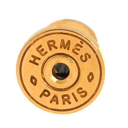 Hermes Gold Lacquered Mini Pop H Earrings Marron Glace 4 of 5