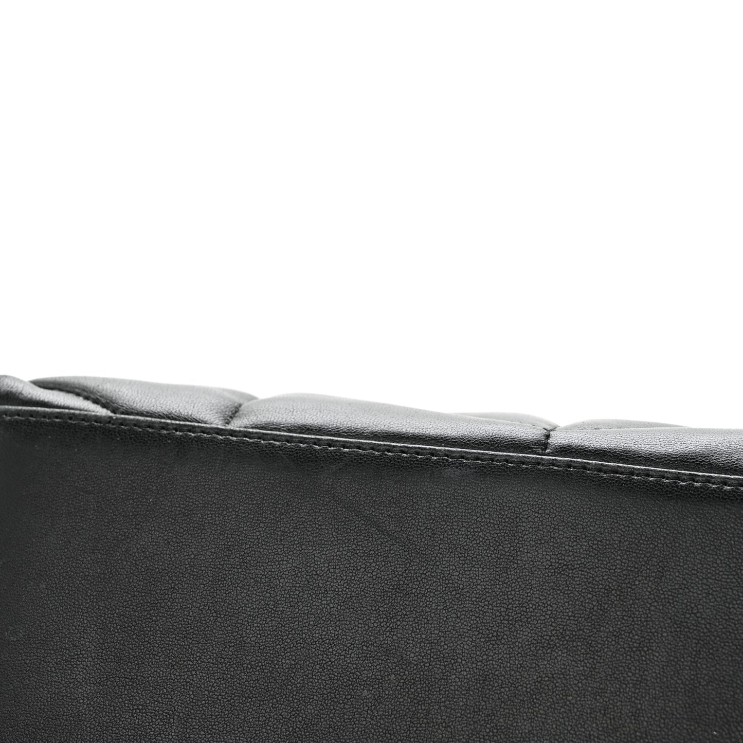 Lambskin Quilted Monogram Monochrome Medium Loulou Puffer Chain Satchel Black