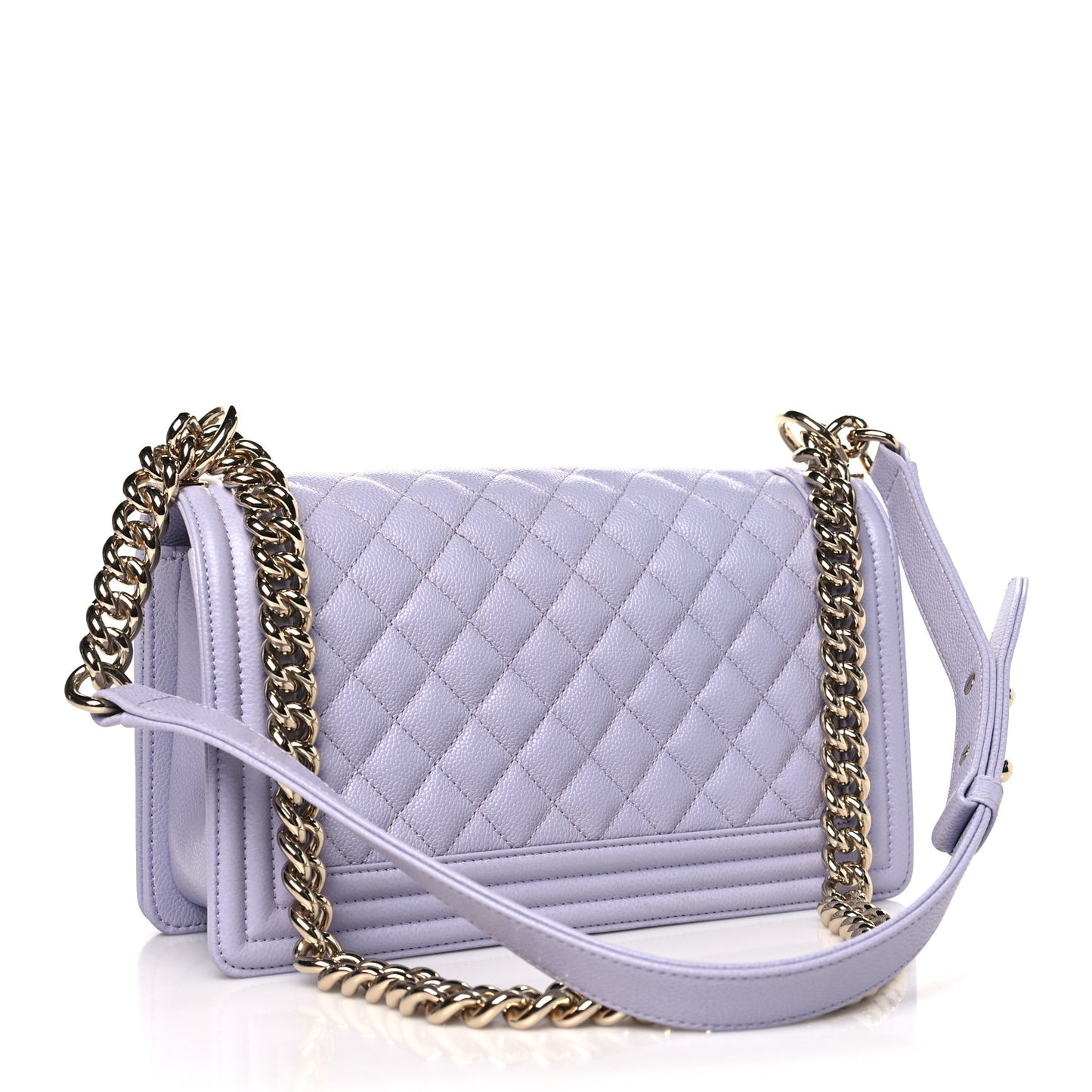 Caviar Quilted Medium Boy Flap Light Purple