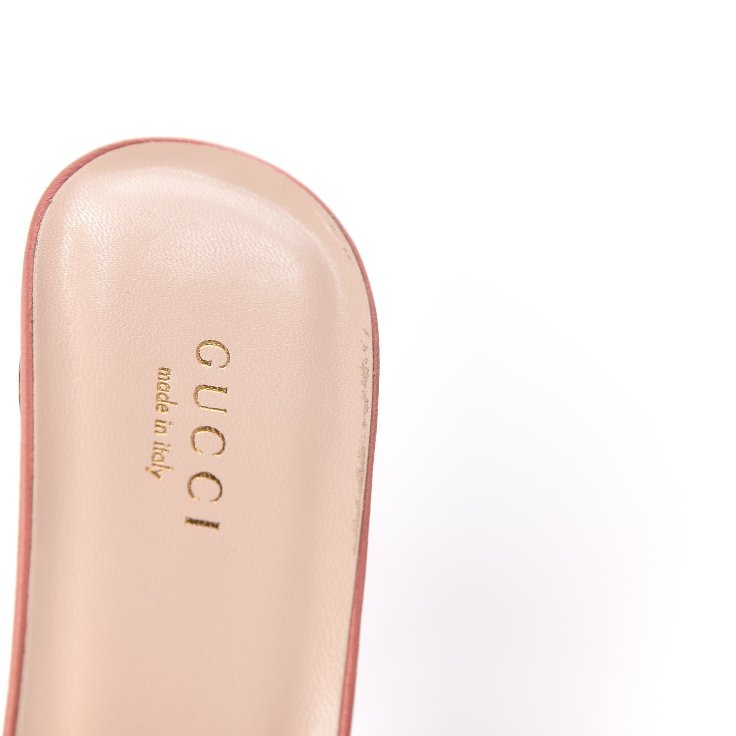 Gucci Tulle Ruffle Low Heel Slide Sandals 37 Peach White 9 of 10