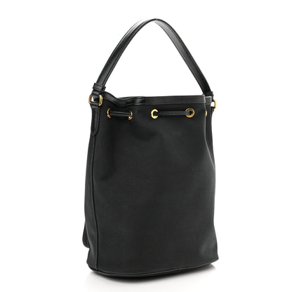 Prada Jacquard Logo Mini Bucket Bag Black 3 of 11