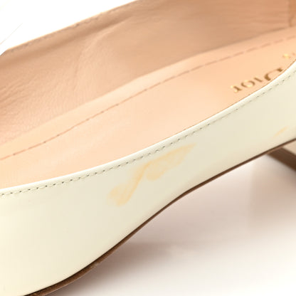 Christian Dior Patent Calfskin Aime Ballet Flats 40 White 9 of 11