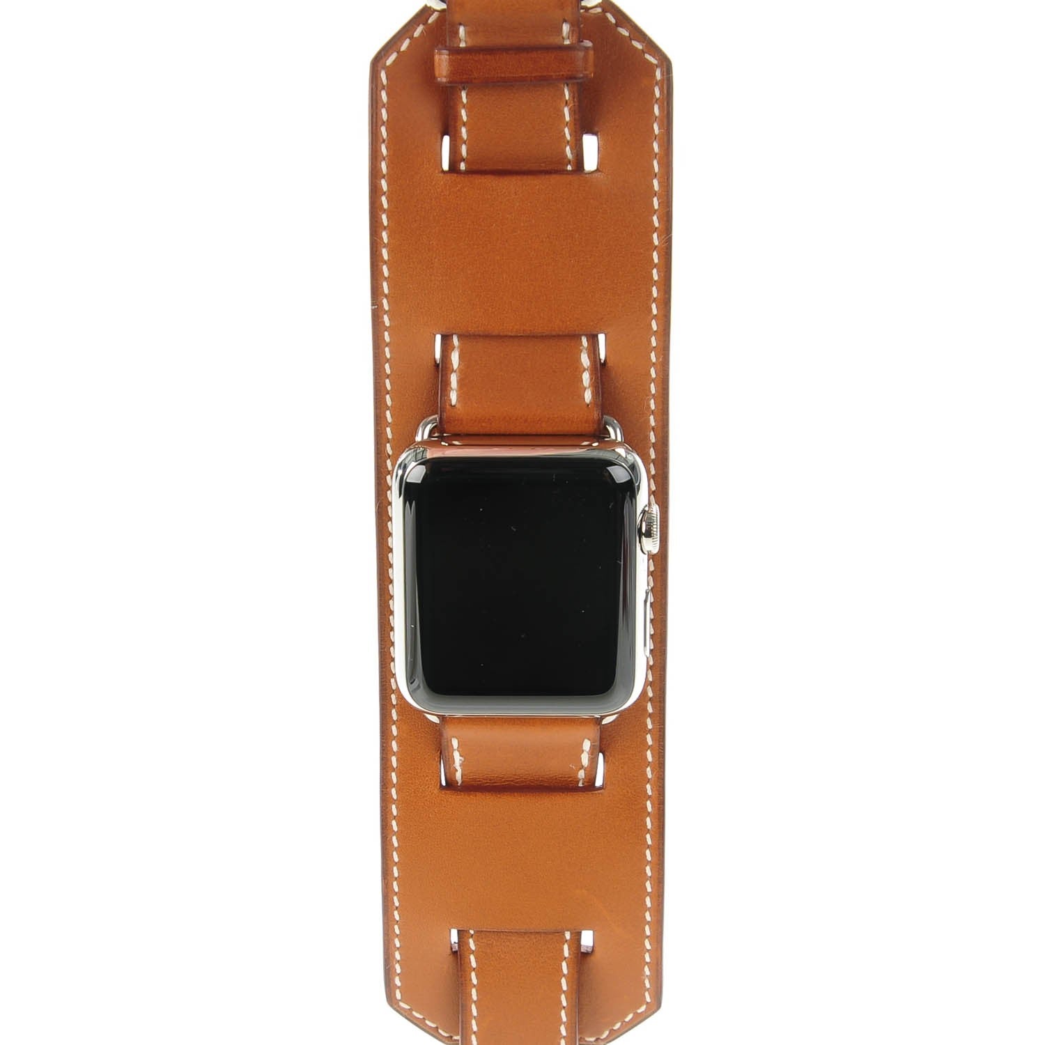 Hermes Barenia 42mm Apple Watch Cuff Fauve 1 of 8