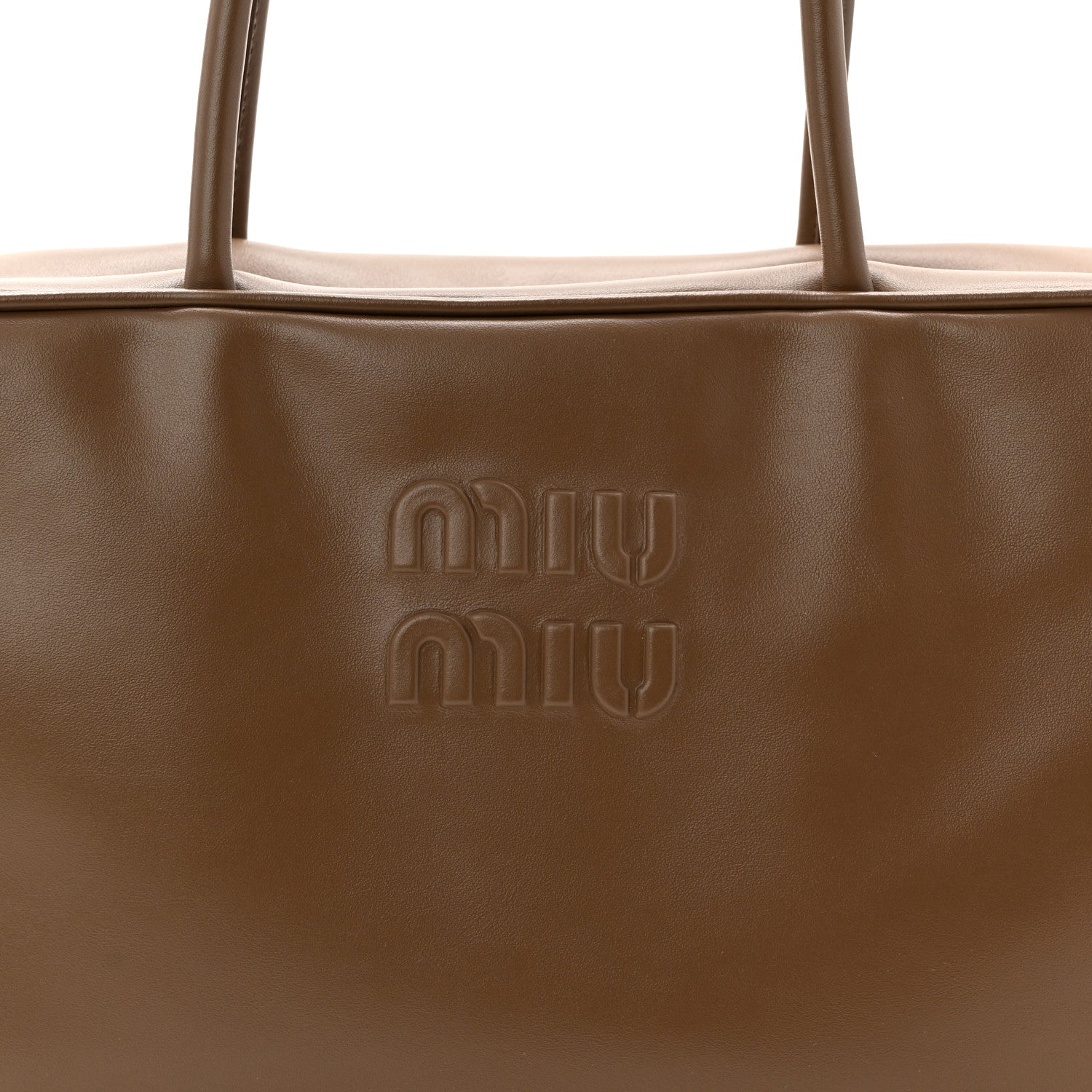 Miu Miu Soft Calf Softy Large Beau Top Handle Bag Tundra 7 of 9