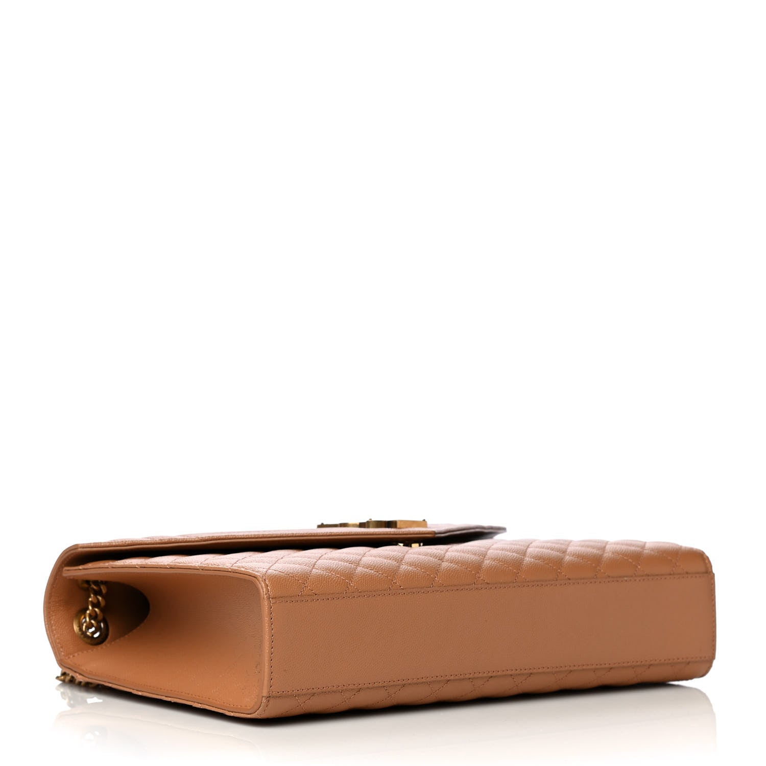 Saint Laurent Grain De Poudre Textured Mixed Matelasse Triquilt Large Monogram Satchel Dune 8 of 13