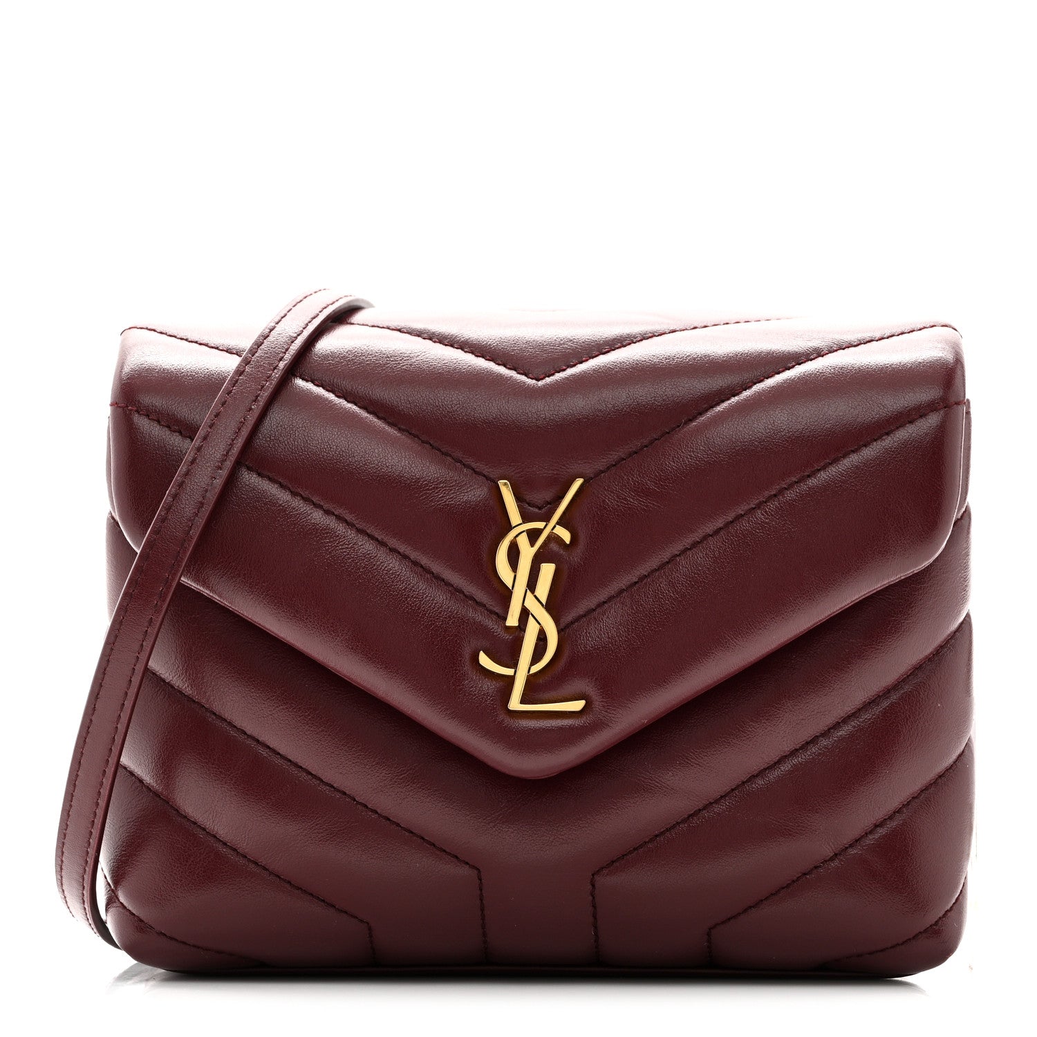 Saint Laurent Calfskin Y Quilted Monogram Toy Loulou Monogram Crossbody Bag Rouge Legion 1 of 10