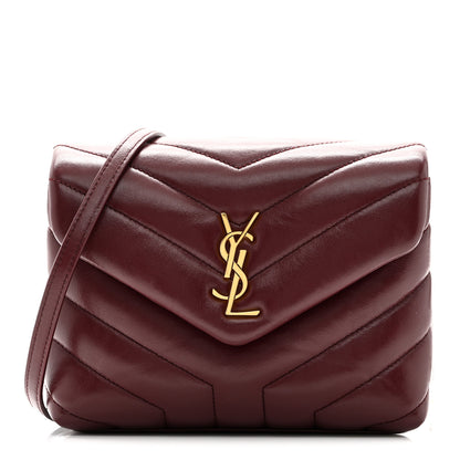 Saint Laurent Calfskin Y Quilted Monogram Toy Loulou Monogram Crossbody Bag Rouge Legion 1 of 10