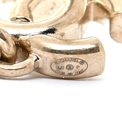 Chanel Crystal CC Turnlock Dice Drop Earrings Gold 4 of 6