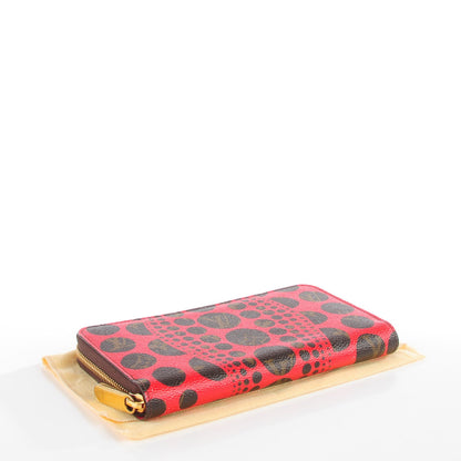 Louis Vuitton Monogram Kusama Pumpkin Dots Zippy Wallet Red 4 of 7