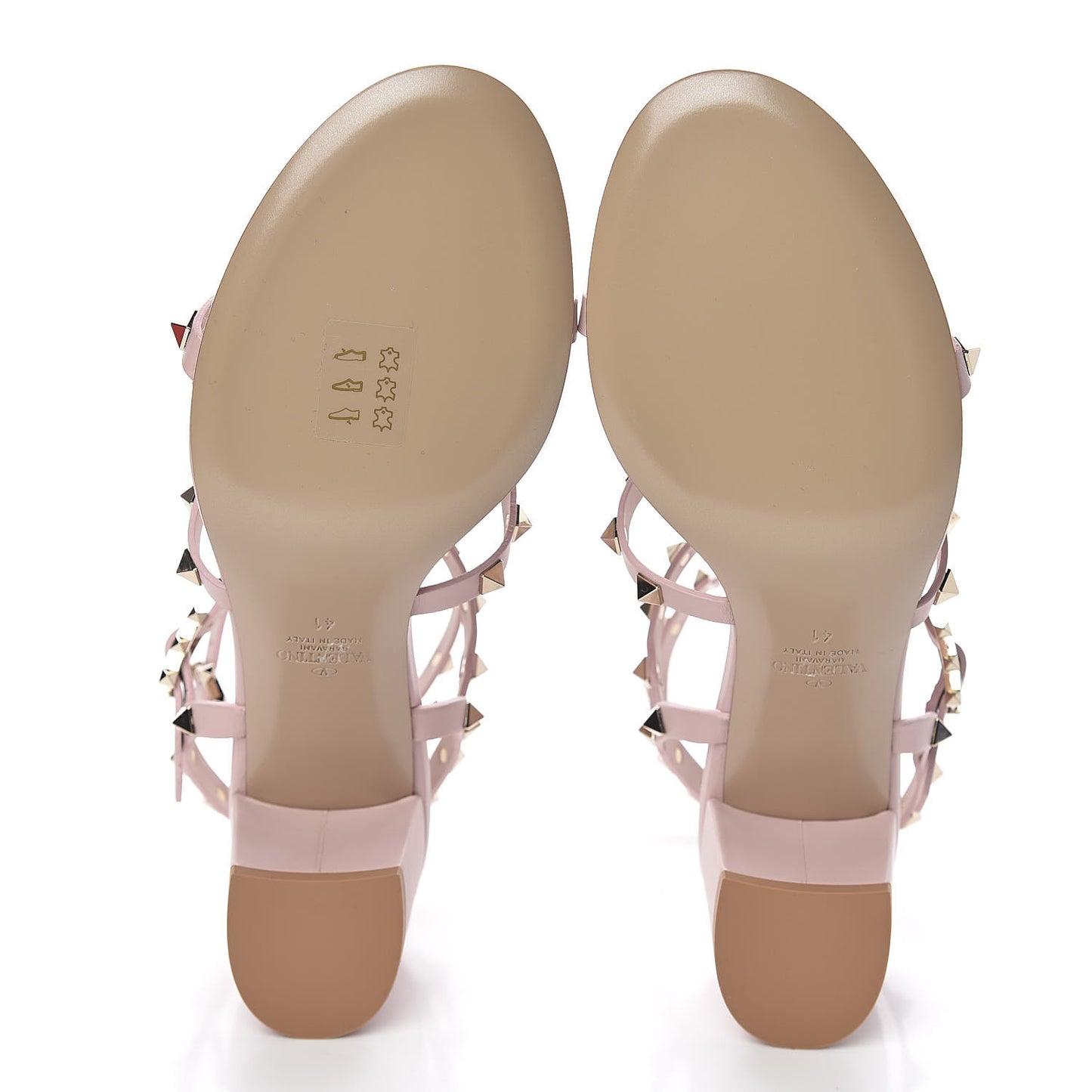 Calfskin Rockstud 60mm City Sandals 41 Water Rose