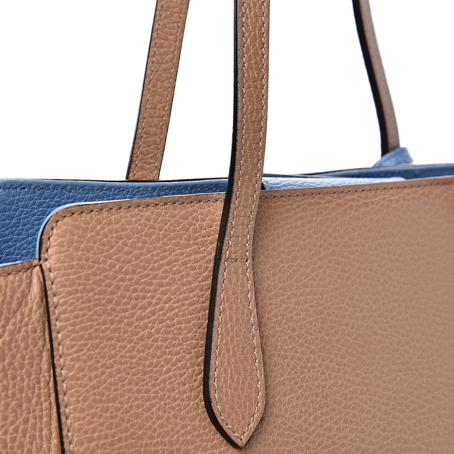 Dollar Calfskin Small Swing Tote Camelia Mineral Blue