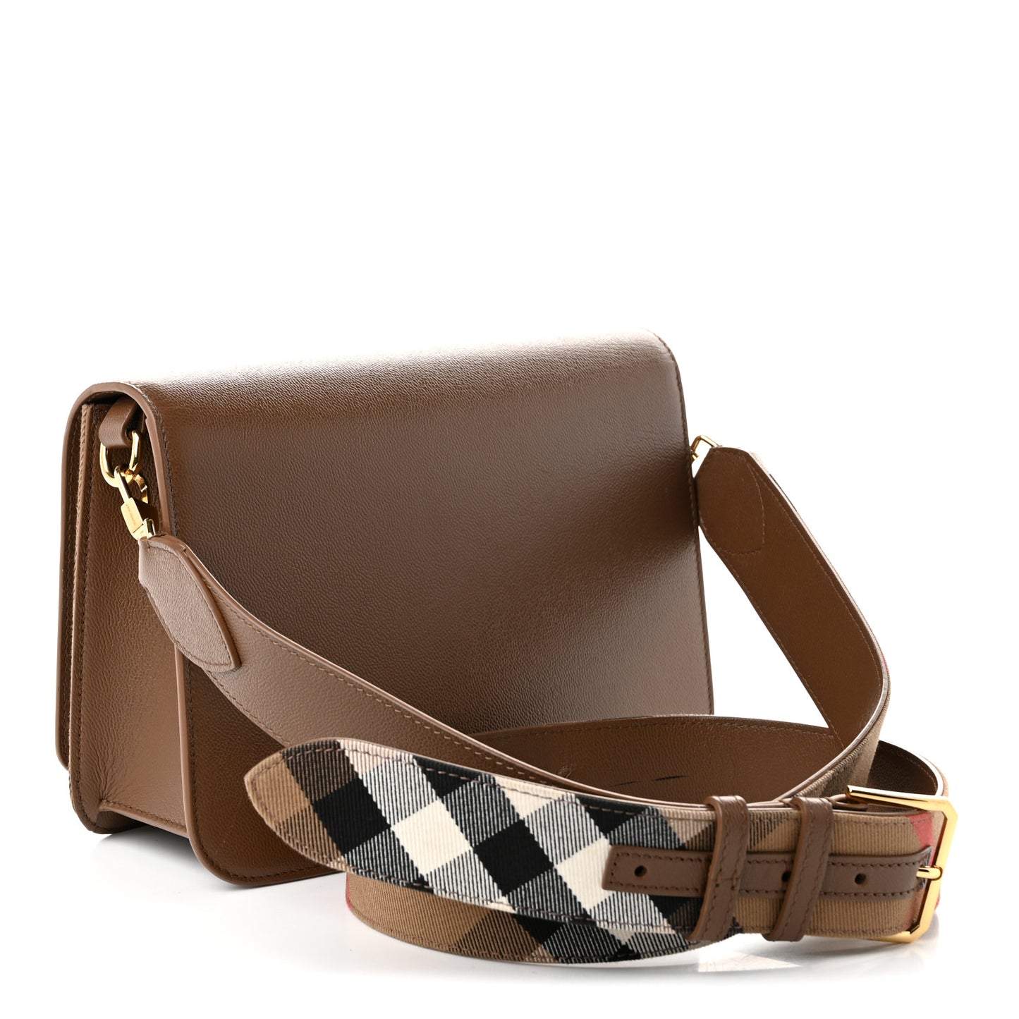Derby Calfskin House Check Mackford Crossbody Bag Brown