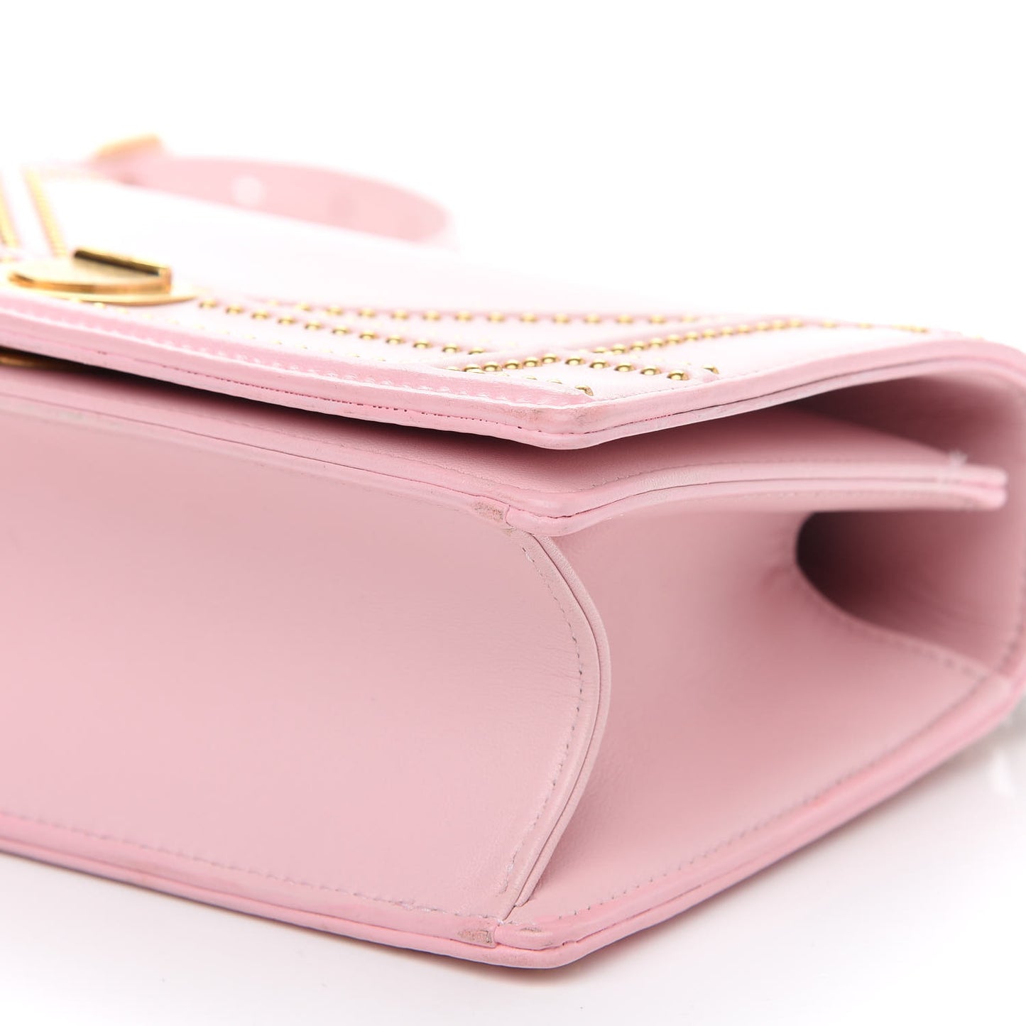 Lambskin Studded Small Diorama Flap Bag Light Pink