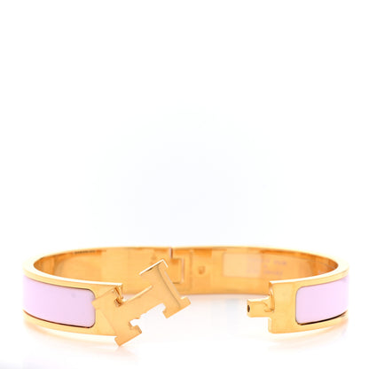 Hermes Enamel Narrow Clic Clac H Bracelet GM Rose Dragee 5 of 6