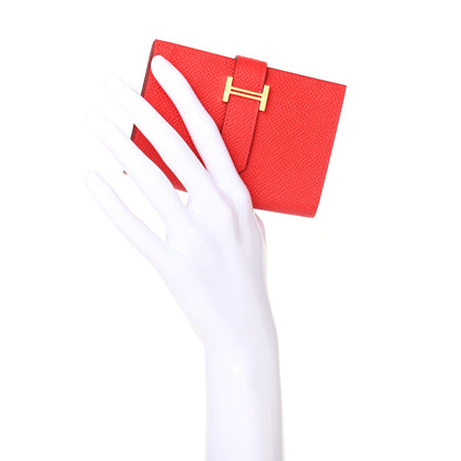 Hermes Epsom Mini Bearn Wallet Rouge De Coeur 2 of 6