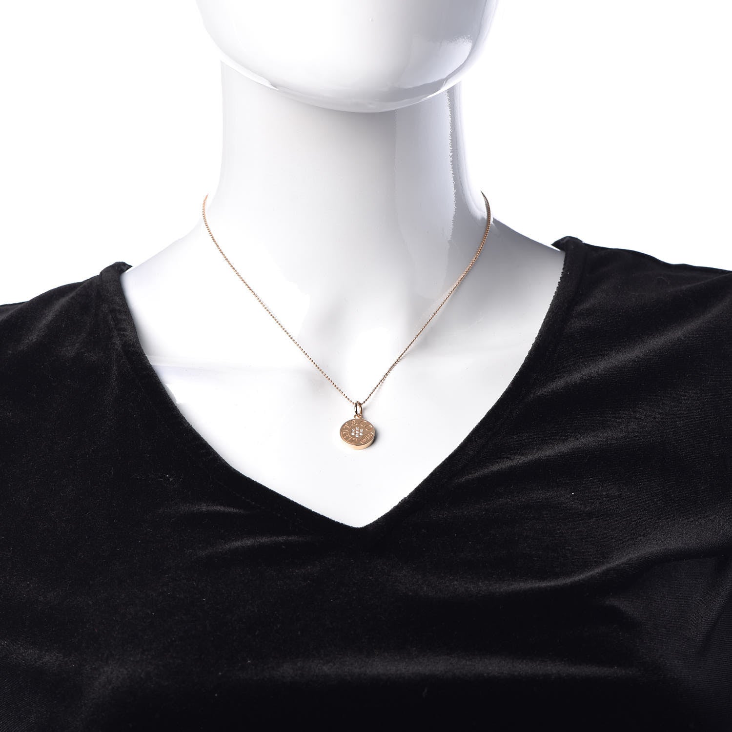 Tiffany 18K Rose Gold Diamond 1837 Circle Charm Pendant Necklace 2 of 7