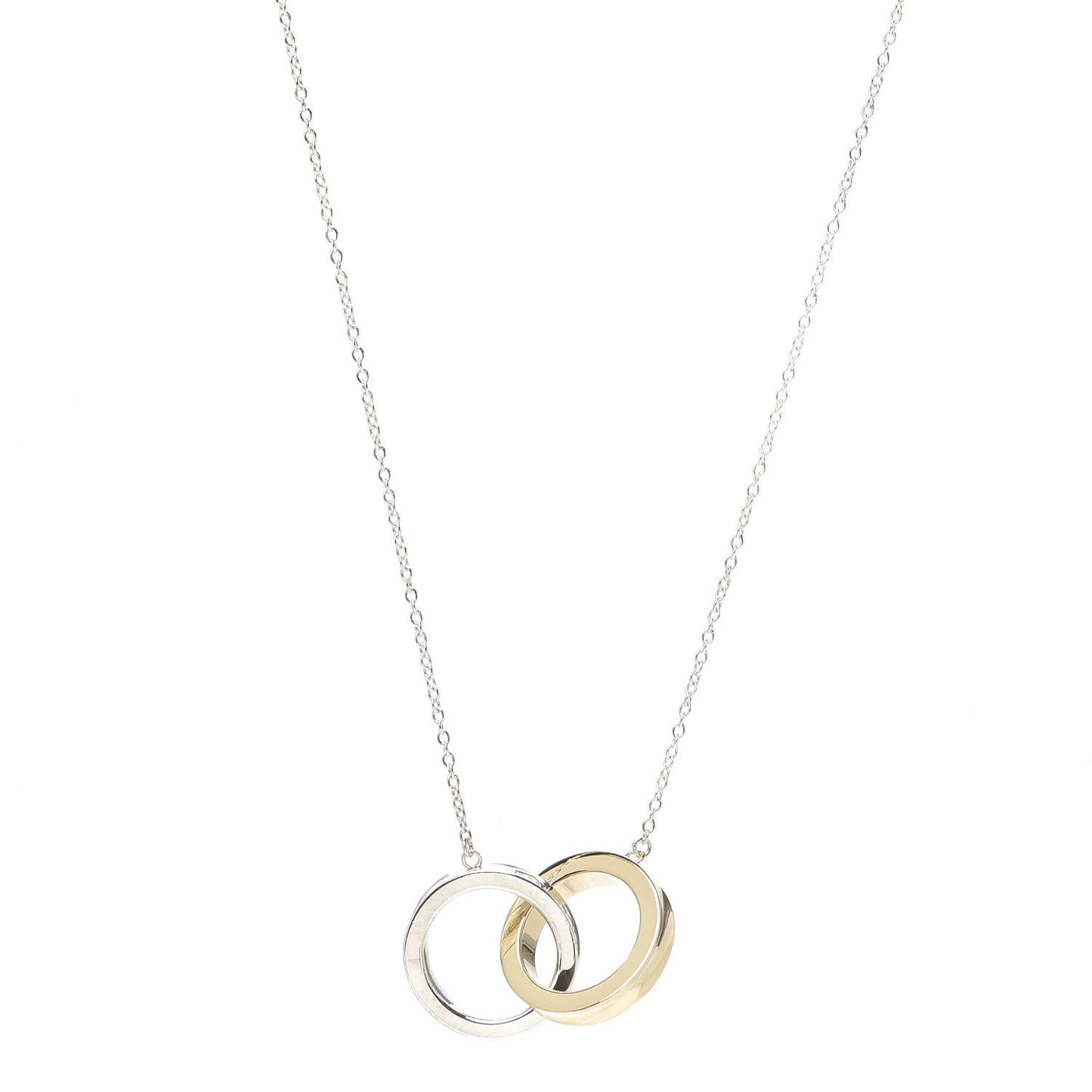 Sterling Silver 18K Yellow Gold 1837 Interlocking Circles Pendant Necklace