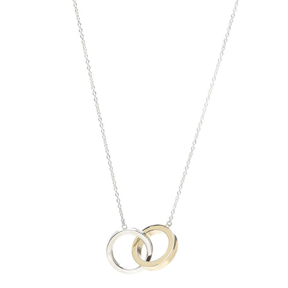 Tiffany Sterling Silver 18K Yellow Gold 1837 Interlocking Circles Pendant Necklace 1 of 7