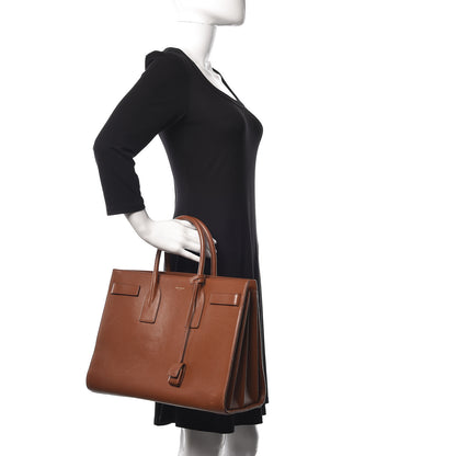 Saint Laurent Calfskin Large Sac De Jour Carryall Cognac 2 of 12