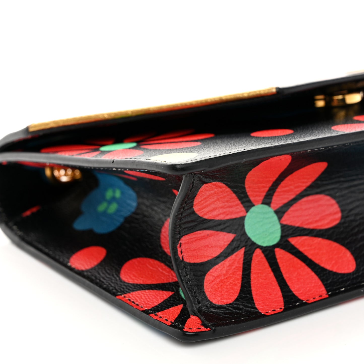 Calfskin Floral Print Small Betty Black