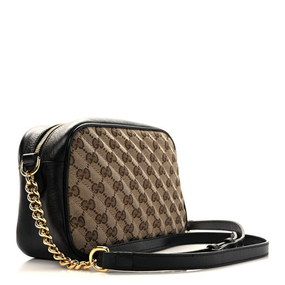 Gucci Monogram Matelasse Diagonal Small GG Marmont Chain Shoulder Bag Beige Black 3 of 12