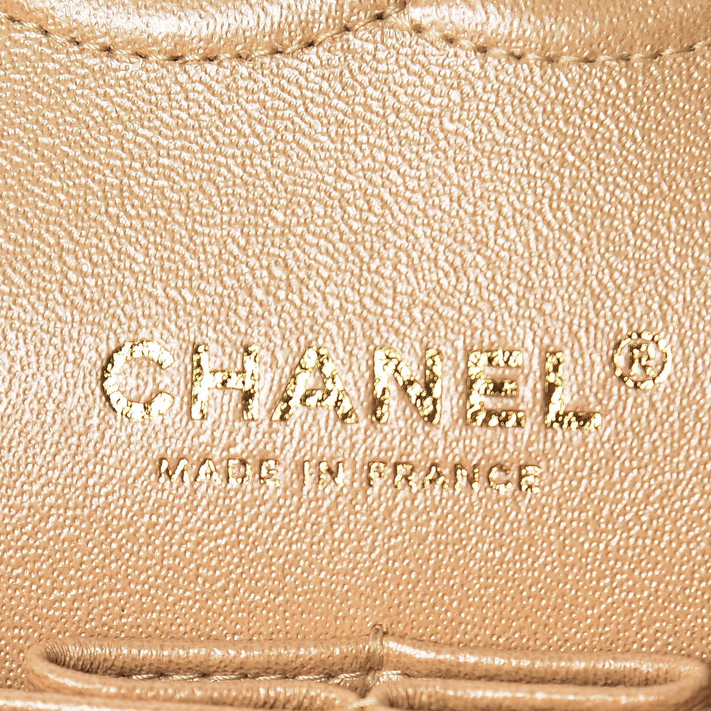 Iridescent Caviar Quilted Medium Double Flap Beige
