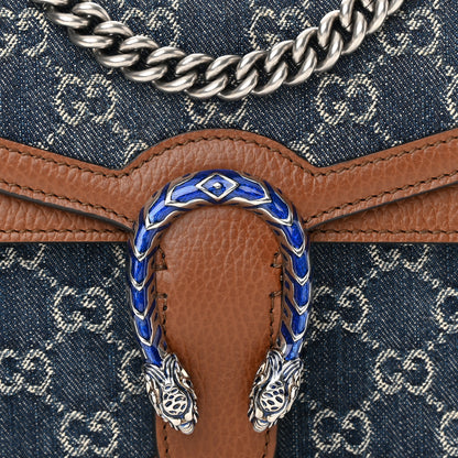 Gucci New Denim GG Monogram Dollar Calfskin Enamel Mini Dionysus Shoulder Bag Blue Tea Cuir Epilog Electric Blue 8 of 12