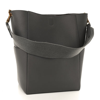 Celine Soft Grained Calfskin Sangle Bucket Bag Grey 3 of 10