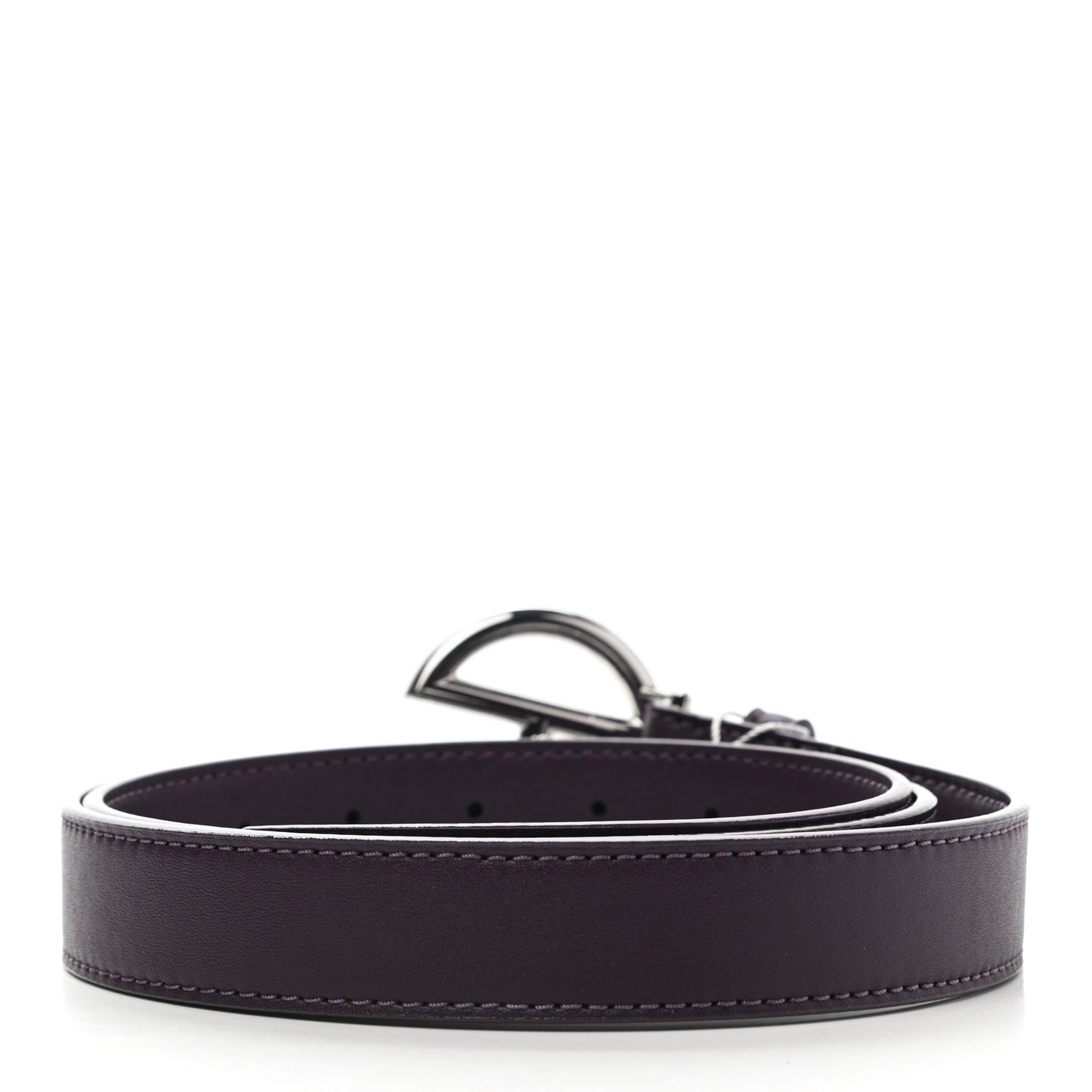 Vegan Leather Logo Belt M/L Eggplant