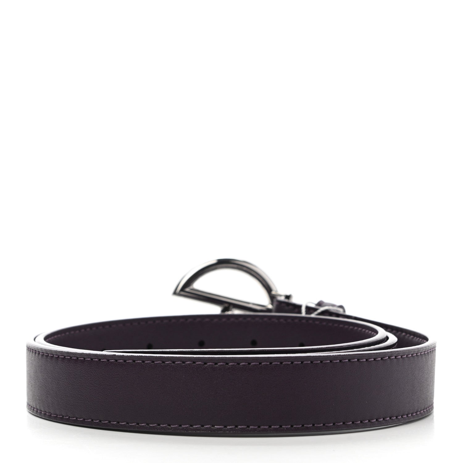 Telfar Vegan Leather Logo Belt M/L Eggplant 2 of 7