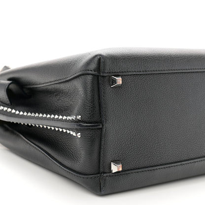 MCM Grained Calfskin Studded Medium Milla Tote Black 10 of 13